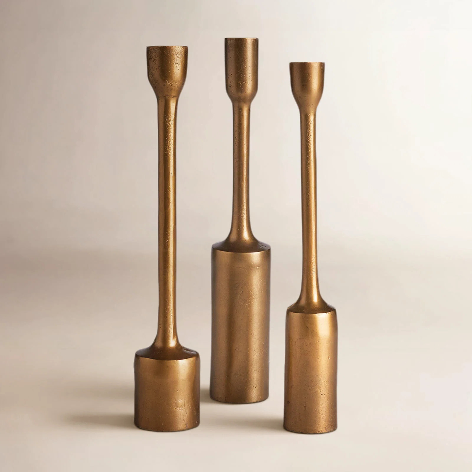 Imbali 3 Piece 12.6" Metal Tabletop Candlestick Set | Wayfair North America
