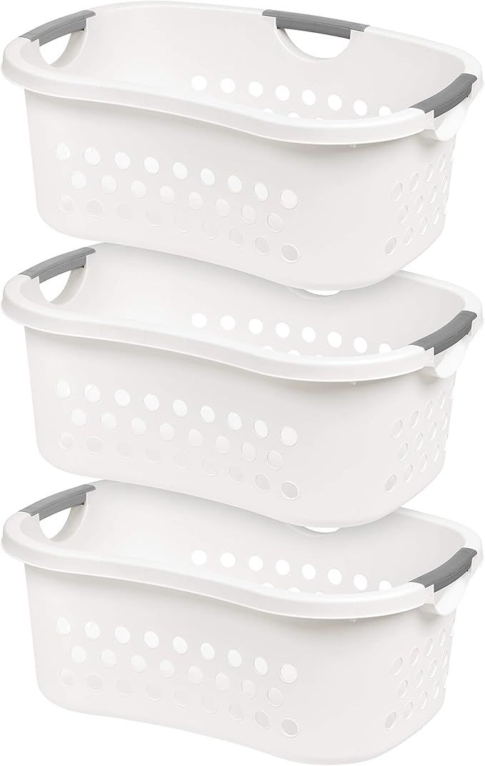 IRIS USA HLB-1 Comfort Carry Laundry Basket, White, 3 Pack | Amazon (US)