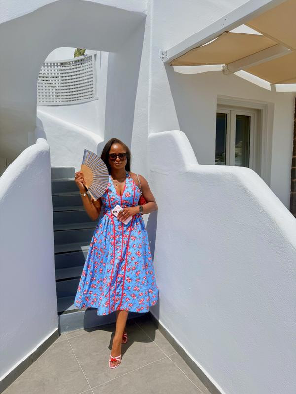 By Anthropologie Halter V-Neck Fit & Flare Midi Dress | Anthropologie (US)