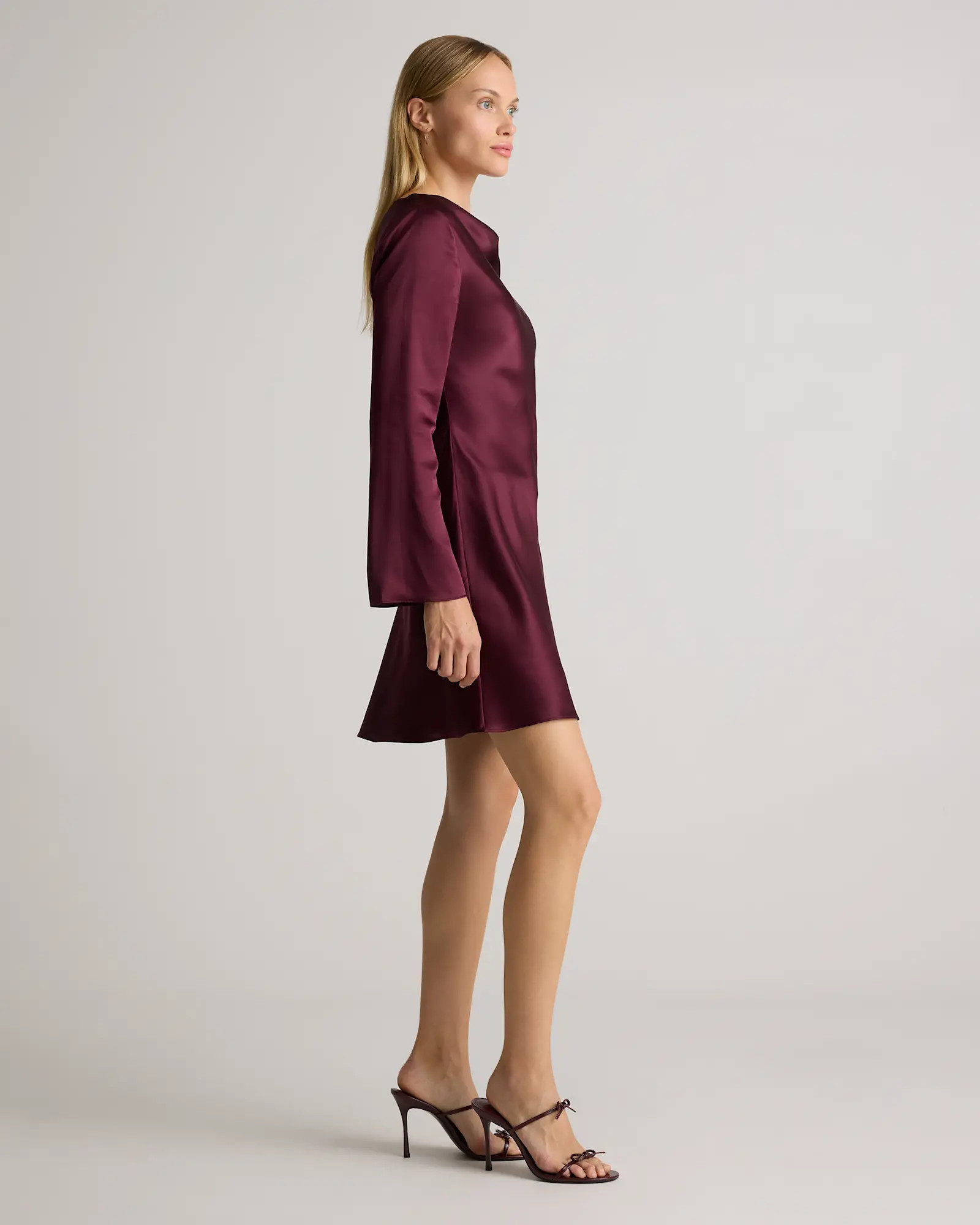 100% Washable Silk Long Sleeve Mini Dress | Quince