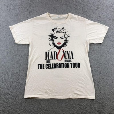 Madonna Celebration Tour Shirt Mens Large cream  Fruit Loom Concert Band Tee | eBay | eBay US