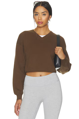WellBeing + BeingWell Fleur Cropped Sweater in Chocolate. - size XS | Revolve Clothing (Global)
