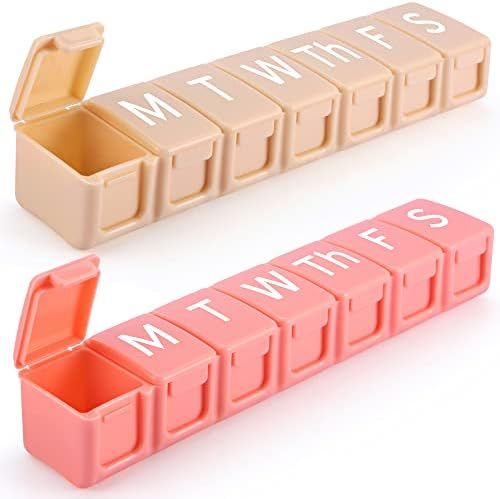 2 Pack Extra Large Weekly Pill Organizer, BPA Free Pill Box 7 Day with XL Compartment for Fish Oi... | Amazon (US)