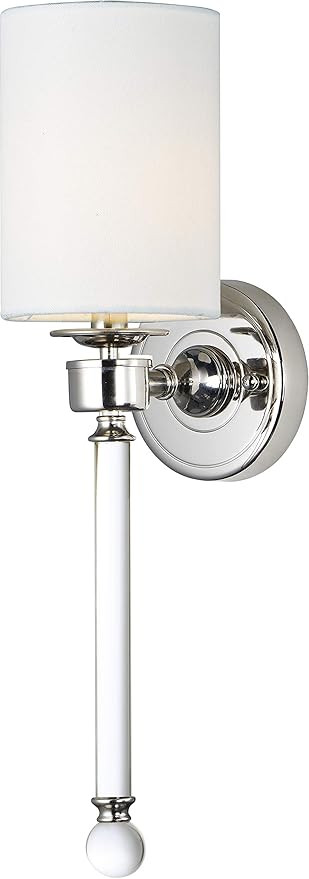 Maxim 16109WTCLPN Lucent Modern Clear Glass Wall Sconce, 1-Light 60 Watt, 21"H x 5"W, Polished Ni... | Amazon (US)