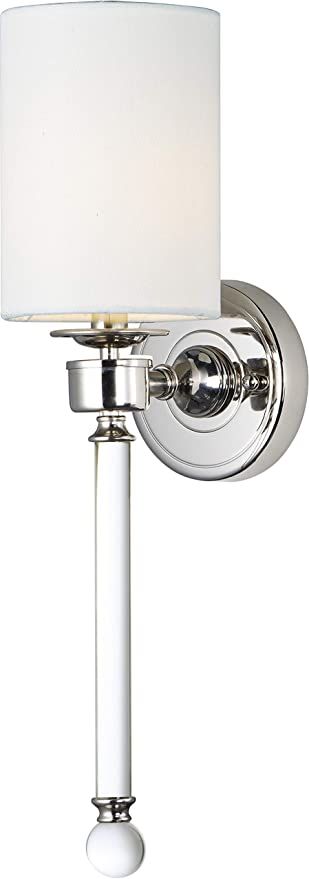 Maxim 16109WTCLPN Lucent Clear Glass Wall Sconce, 1-Light 60 Watt, 21"H x 5"W, Polished Nickel | Amazon (US)