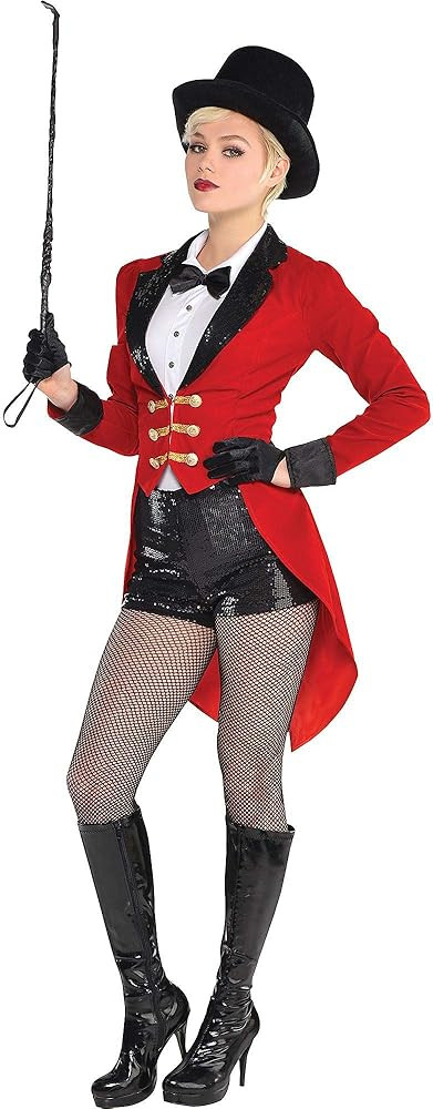 Amscan Circus Ringmaster Costume for Adults, Includes a Bodysuit, and a Red Jacket | Amazon (US)