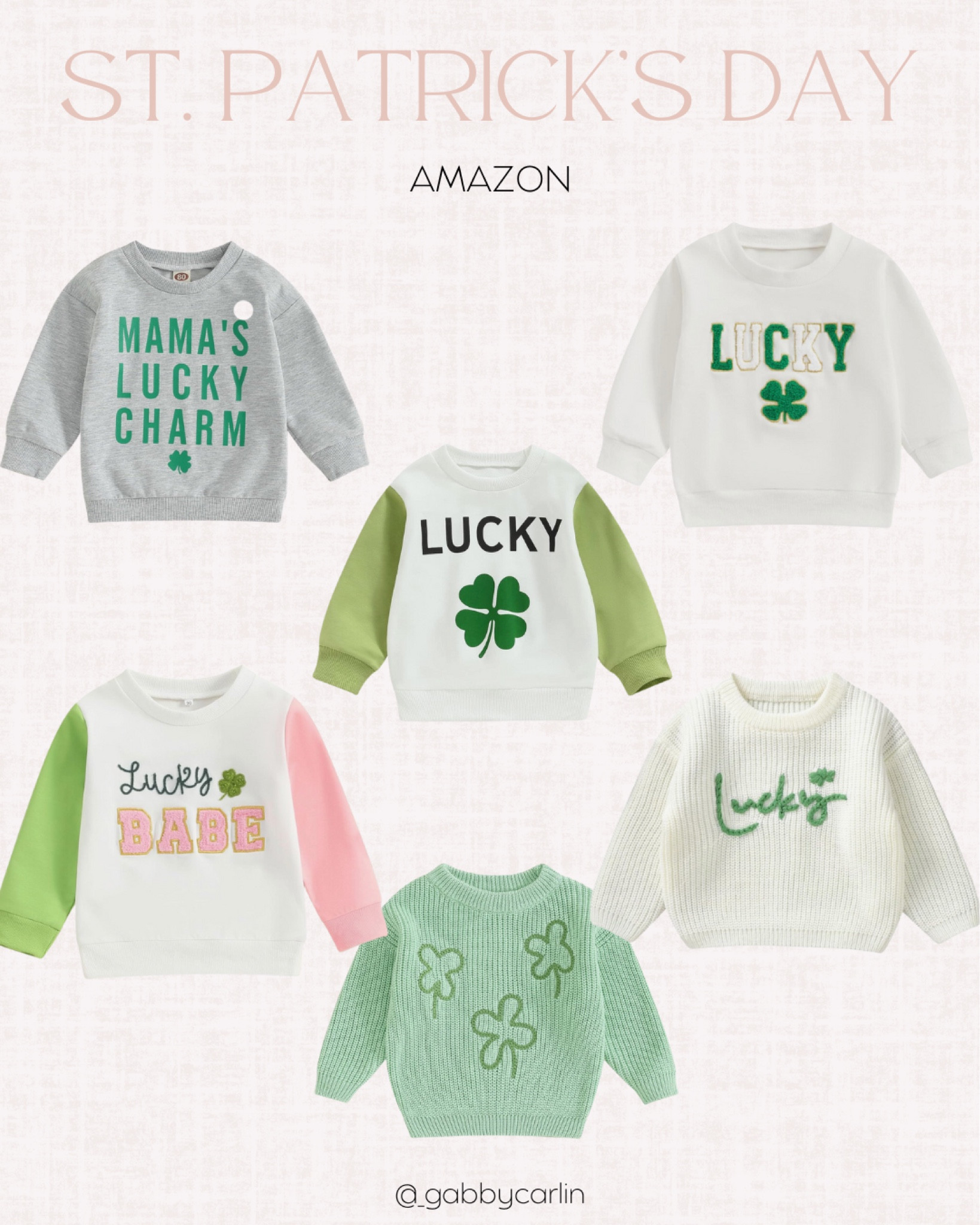 Amazon. St Patrick’s day, clover, holiday, toddler girl, toddler boy, sweater, sweatshirt, affordable style 

#LTKfindsunder50 #LTKSeasonal #LTKstyletip