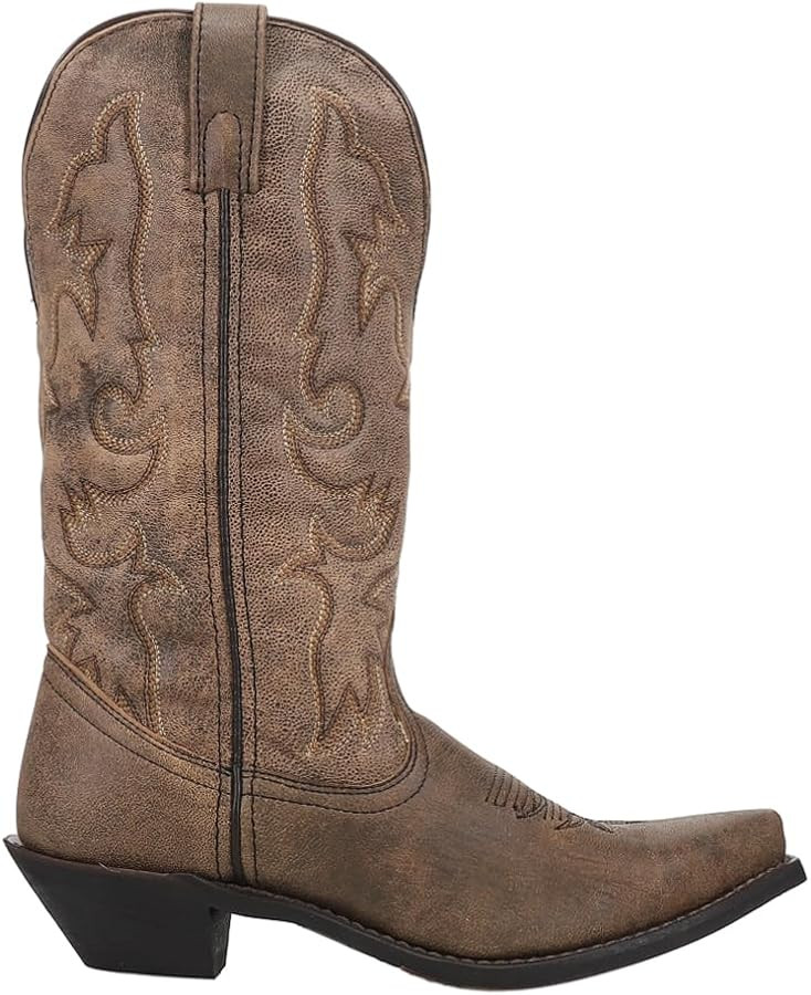 Laredo Womens Access Wide Calf Snip Toe Casual Boots Mid Calf Low Heel 1-2" - Brown | Amazon (US)