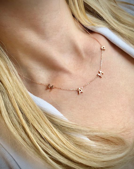 MAMA necklace. Dainty necklace. Gift for her. Layered nacklace. Mama. Delicate layering jewelry. ... | Etsy (CAD)