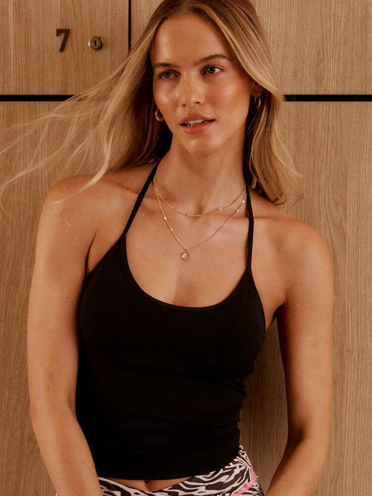 Aralina Leisurewear Active Women's Adjustable Halter Neck Cami Gym Workout Pilates Yoga Top | SHEIN