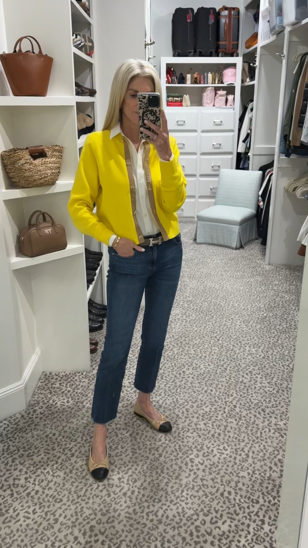 Love these mid-rise jeans. Fit is TTS. 
Sweater & shirt - S 
Channel ballet flats 

#LTKWatchNow #LTKFindsUnder100 #LTKOver40