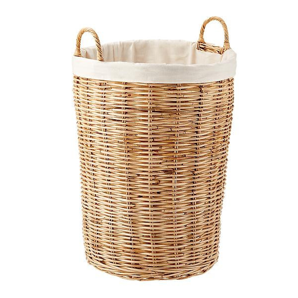 The Container Store Round Tapered Rattan Hamper | The Container Store