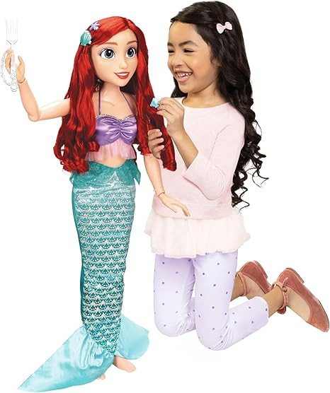 Disney Princess Ariel Doll My Size 32" Tall Playdate Ariel Doll with Long Flowing Hair & Dingleho... | Amazon (US)