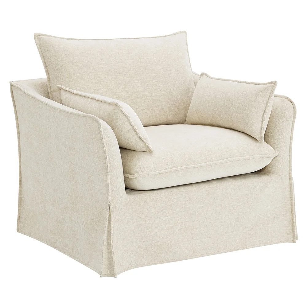 ACME Shane Chair w/2 Pillows in Beige Linen | Walmart (US)