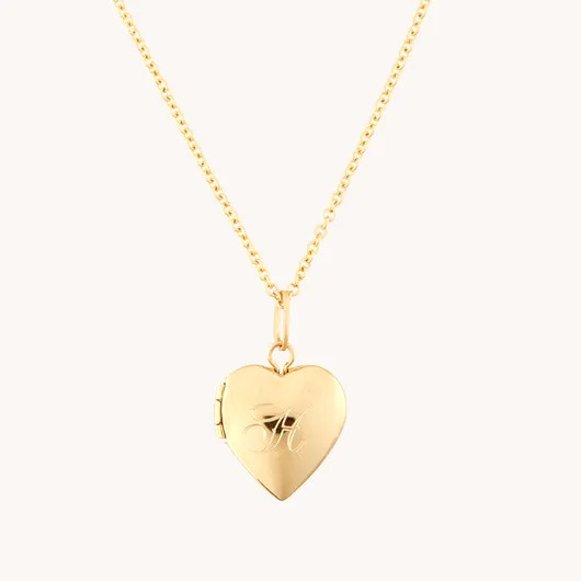 Dollhouse Engravable Gold Heart Locket | Catbird