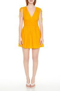 Self-Tie V-Neck Mini Dress | Forever 21