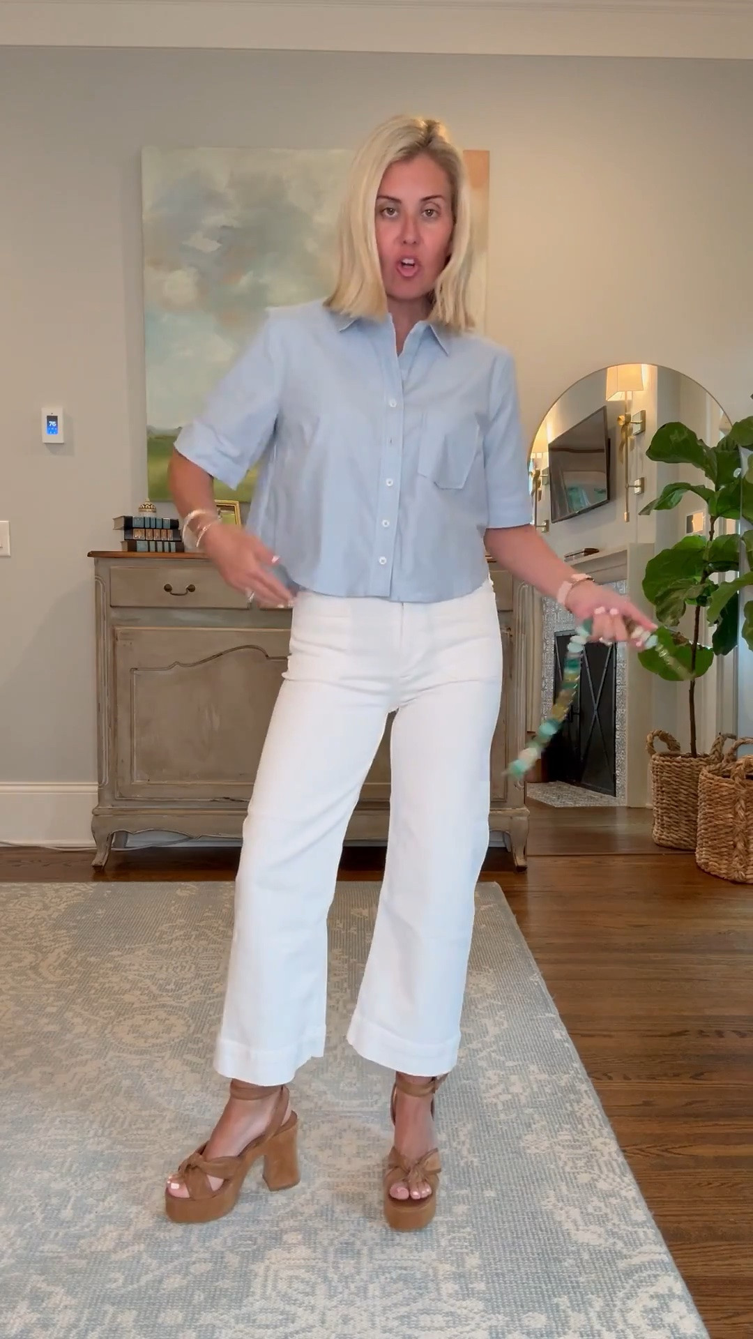 An outfit to throw on and go and look styled to perfection… 

S top (I wear xs in the non cropped version), 26p jeans

#LTKootd #LTKOver40 #LTKmomlife