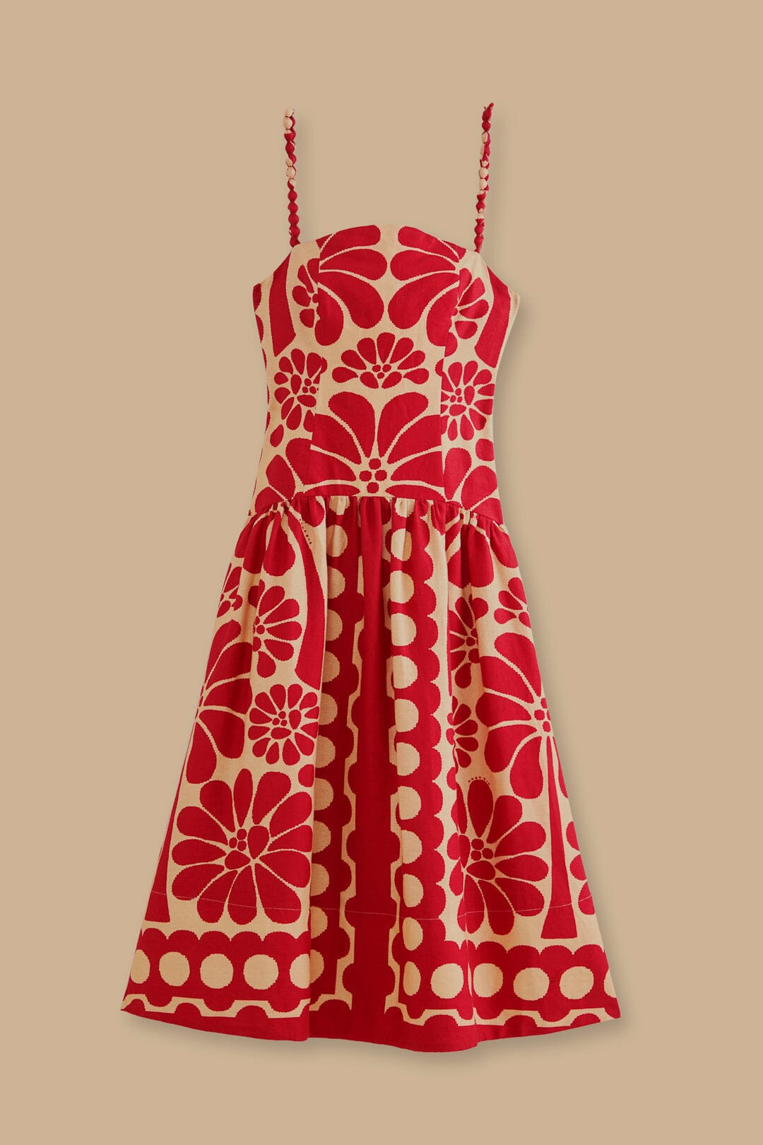 Red Palermo Sleeveless Midi Dress | FarmRio (US)