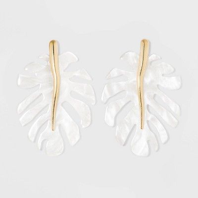 SUGARFIX by BaubleBar Resin Monstera Leaf Earrings | Target