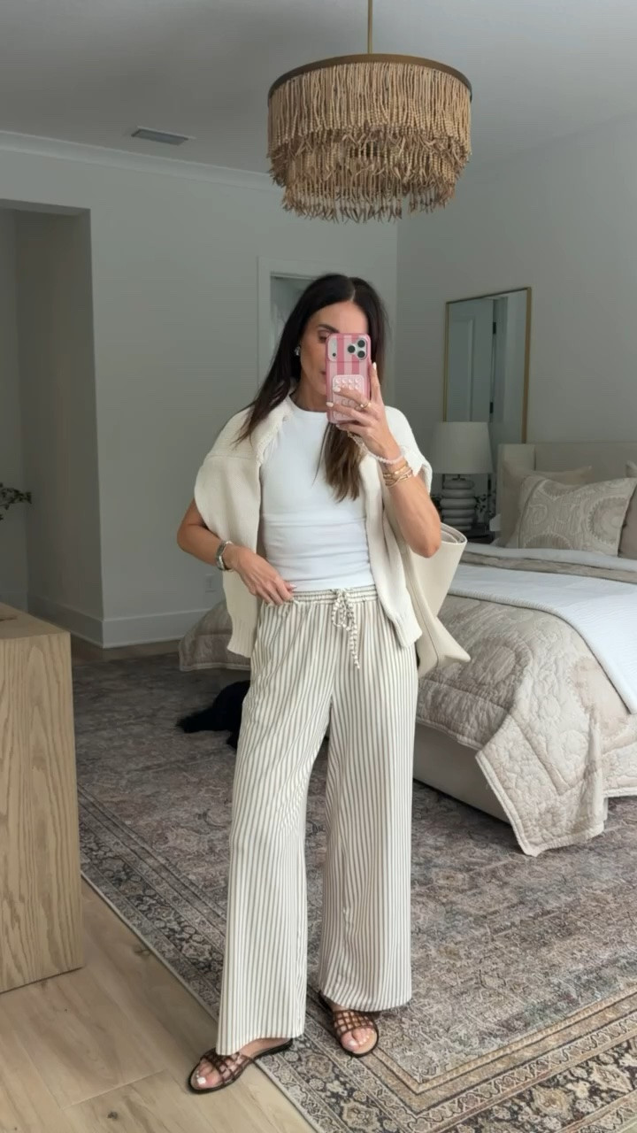 Amazon flowy pants, I'm wearing size S. Target top and sweater.

#LTKootd #LTKOver40