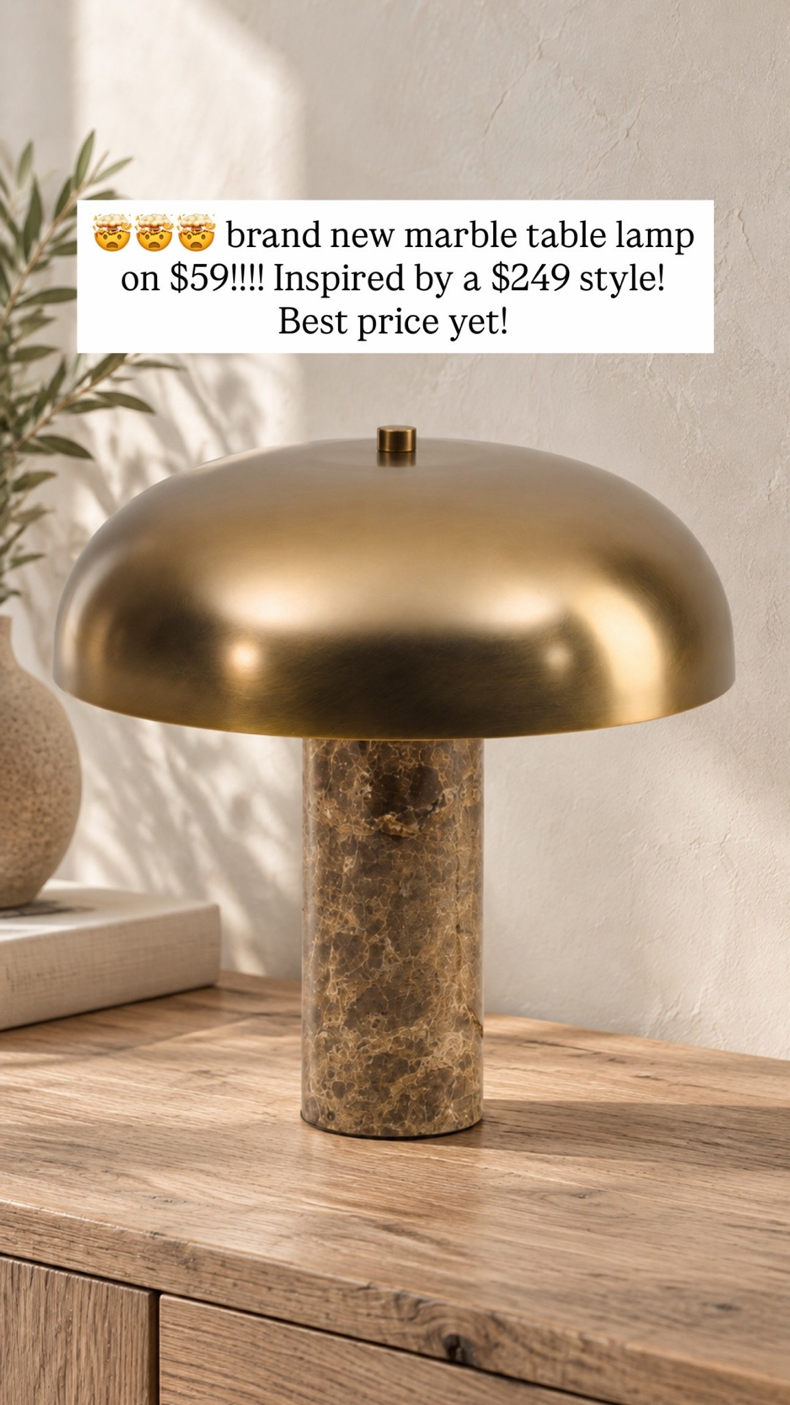 🤯🤯🤯 brand new marble table lamp on $59!!!! Inspired by a $249 style! Best price yet!