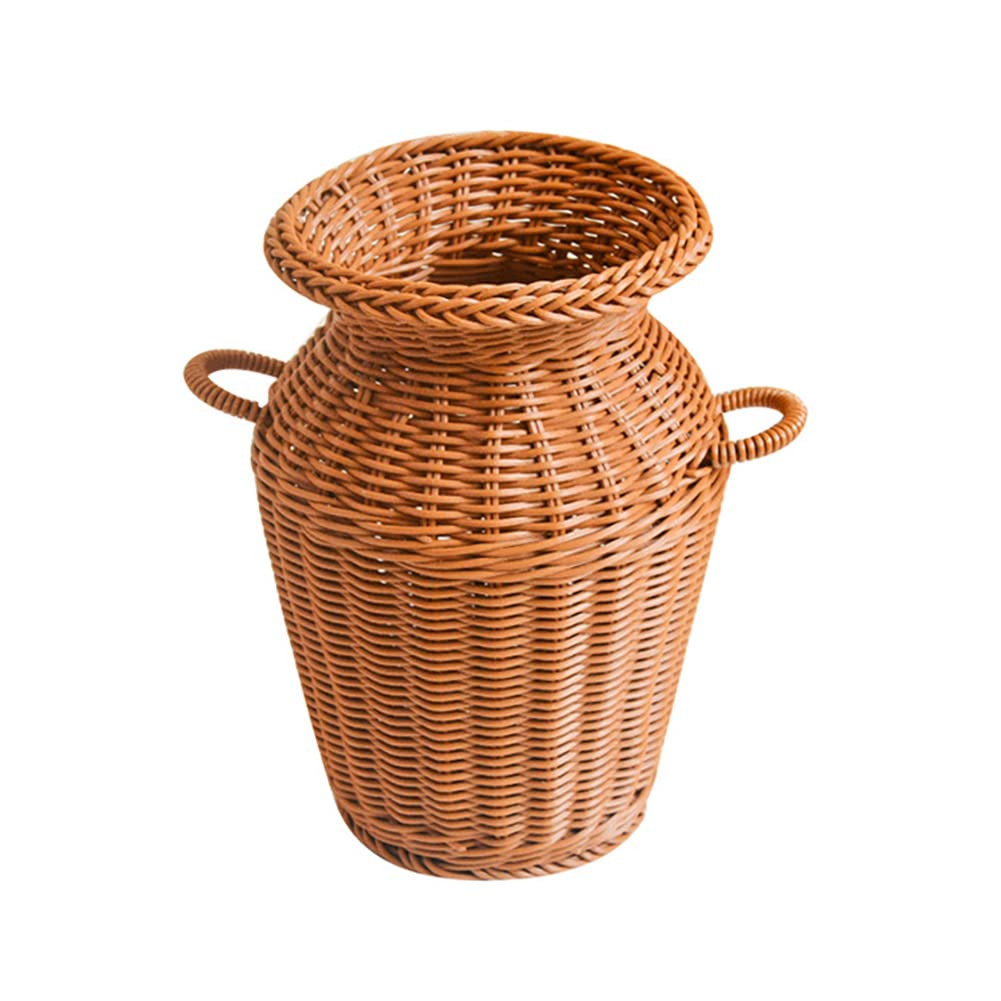 Weave Basket Pastoral Rattan Vase, Wicker Vase Rattan Woven Flower Basket, Country Rustic Style H... | Amazon (US)