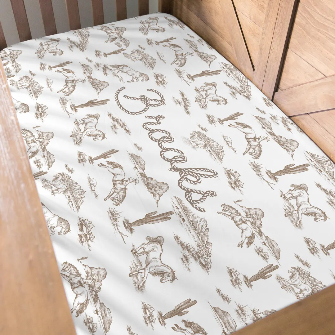 Western Baby Boy Crib Name Personalized Crib Bedding Set Rodeo Nursery Theme Cowboy Crib Set West... | Etsy (US)