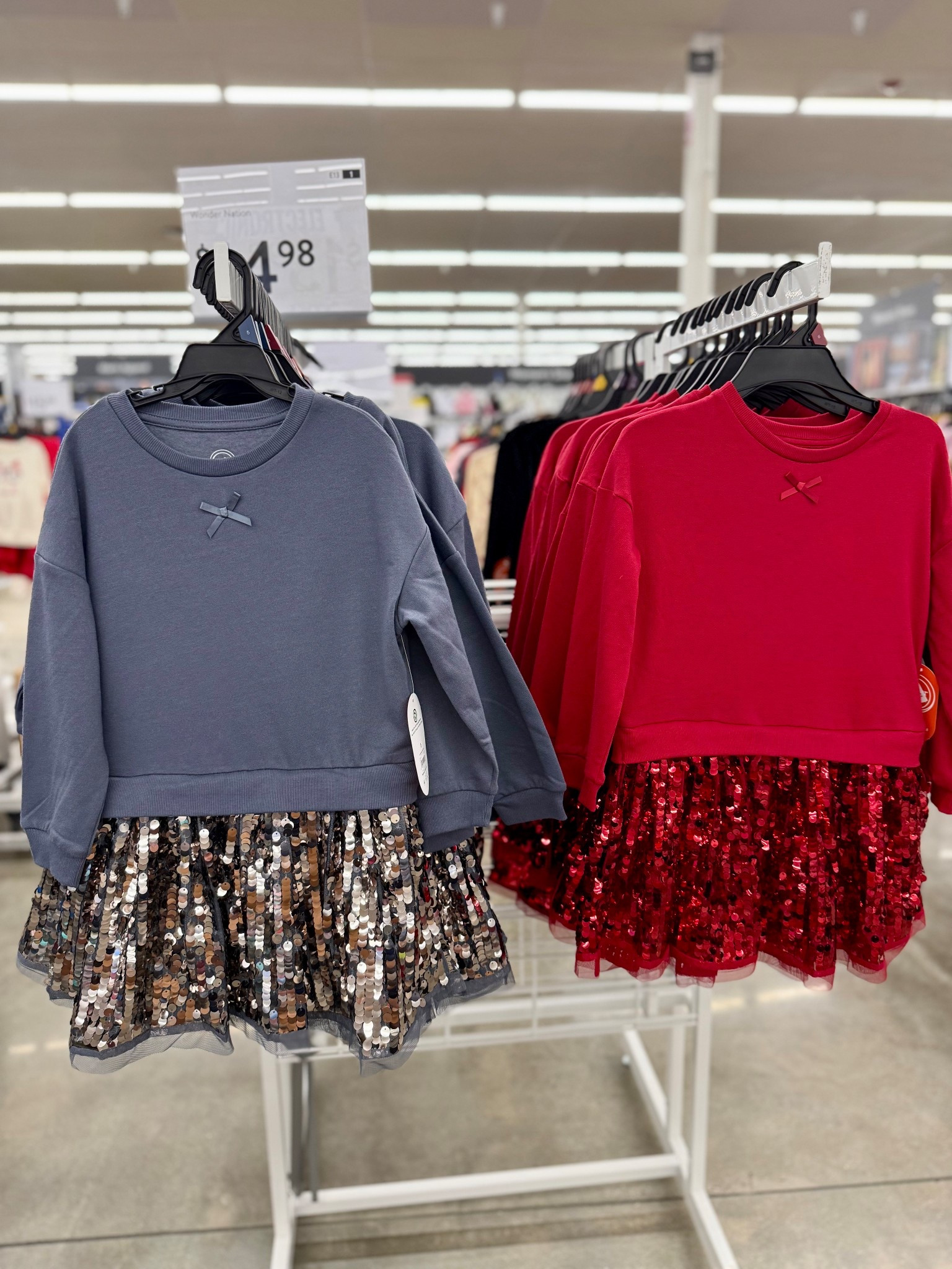Stopped at Walmart and saw the cutest girls party dresses 😍
A cozy sweater top with a sparkly sequin skirt and the sweetest little bow detail — perfect for New Year’s Eve.

They’re on sale right now (some under $10!), so I tagged this one plus a few other fun party dress options for girls ✨
All from Walmart.

#LTKHoliday #LTKKids #LTKSeasonal