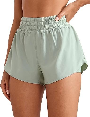 2 in 1 High Waisted Running Shorts for Women 3" Quick Dry for Sport Athletic Workout with Zipper ... | Amazon (US)