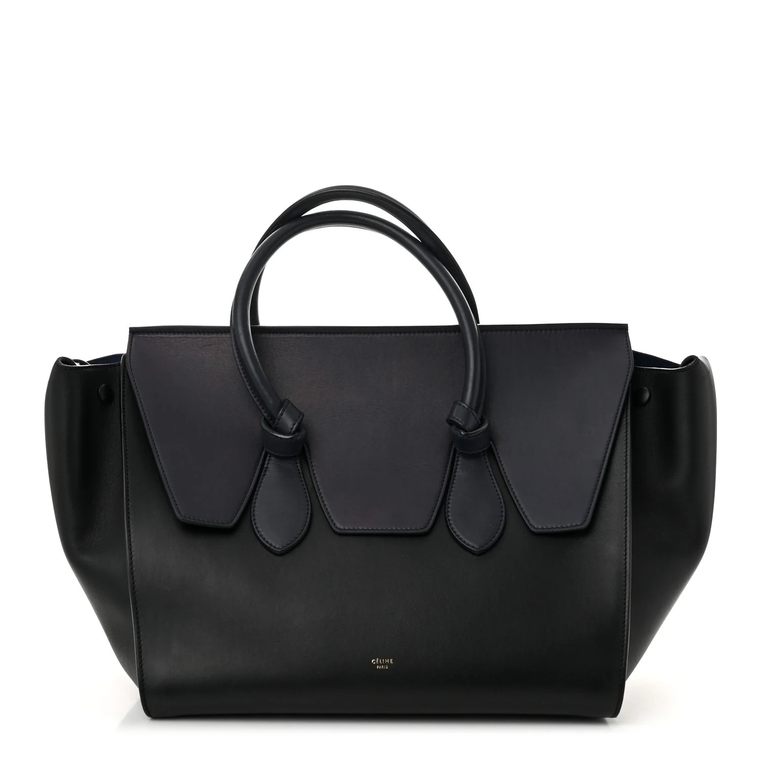 Smooth Calfskin Medium Tie Knot Tote Navy Blue | FASHIONPHILE (US)