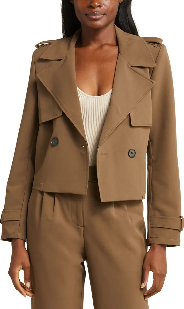 MELLODAY Crop Trench Blazer | Nordstrom | Nordstrom
