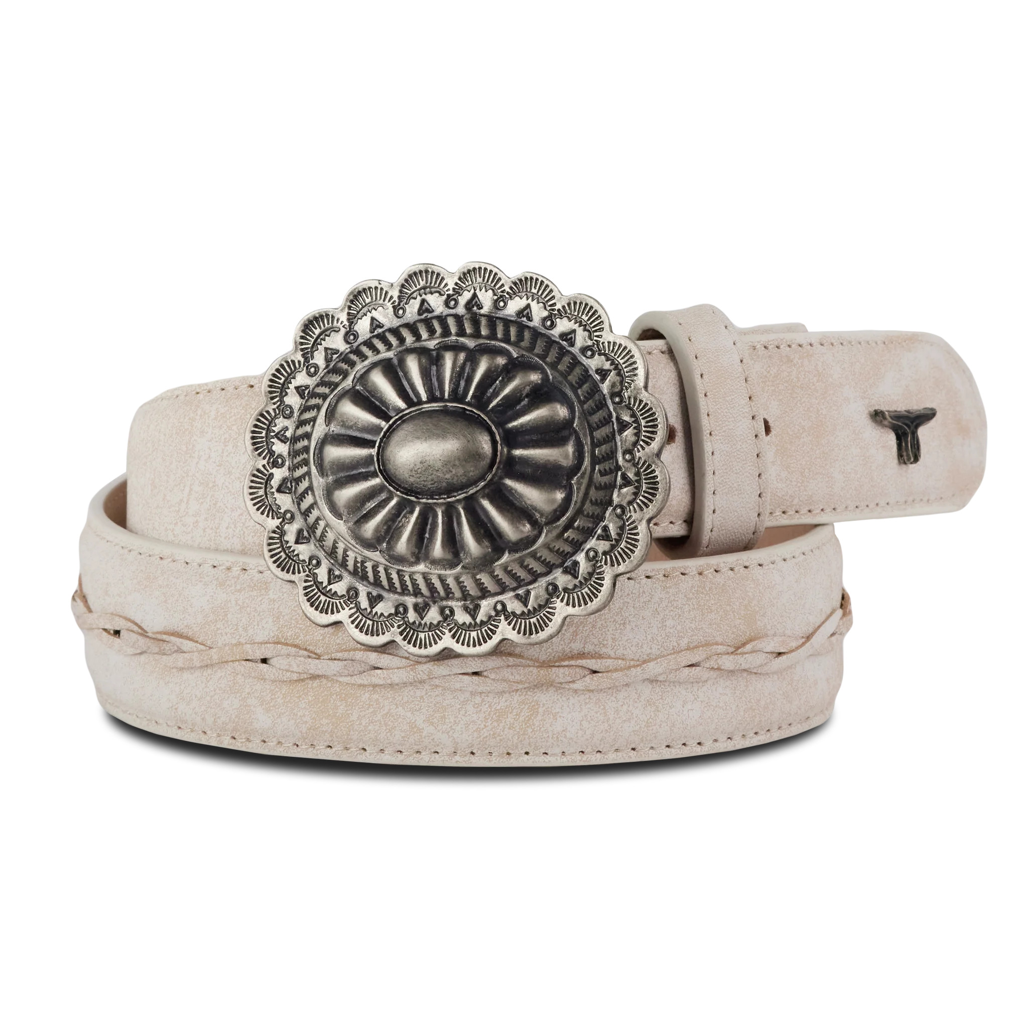 1.5 Woven Braided Belt with Round Buckle - Ceramic Crackle | Lane Boots