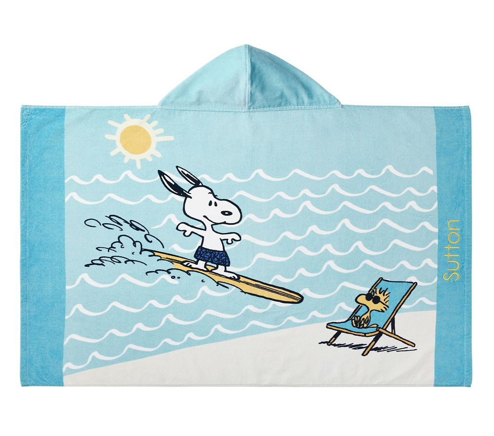 Peanuts(R) Snoopy(R) Surf Kid Beach Hooded Towel, Kid Hooded Towel, Multi | Pottery Barn Kids
