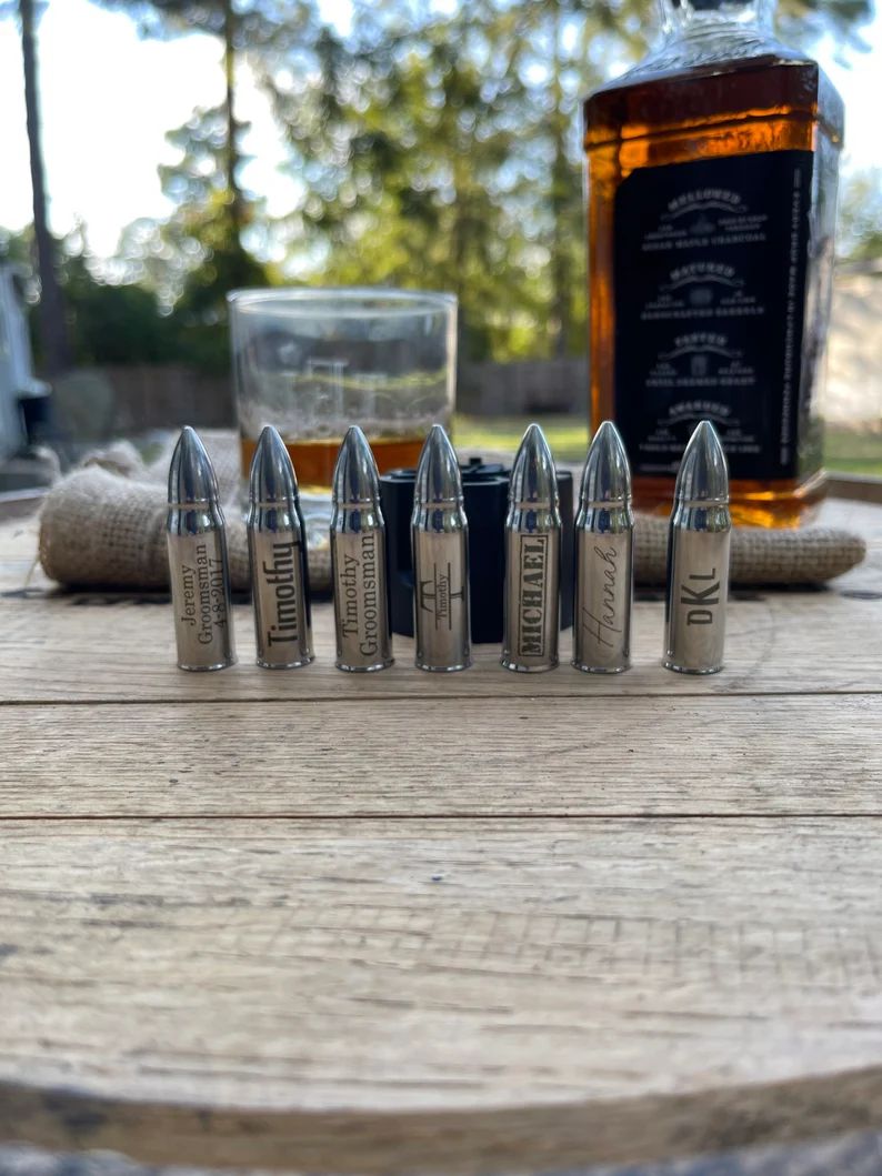 Personalized bullet shaped whiskey stones - Stocking Stuffer Christmas gift for guys, groomsmen g... | Etsy (US)