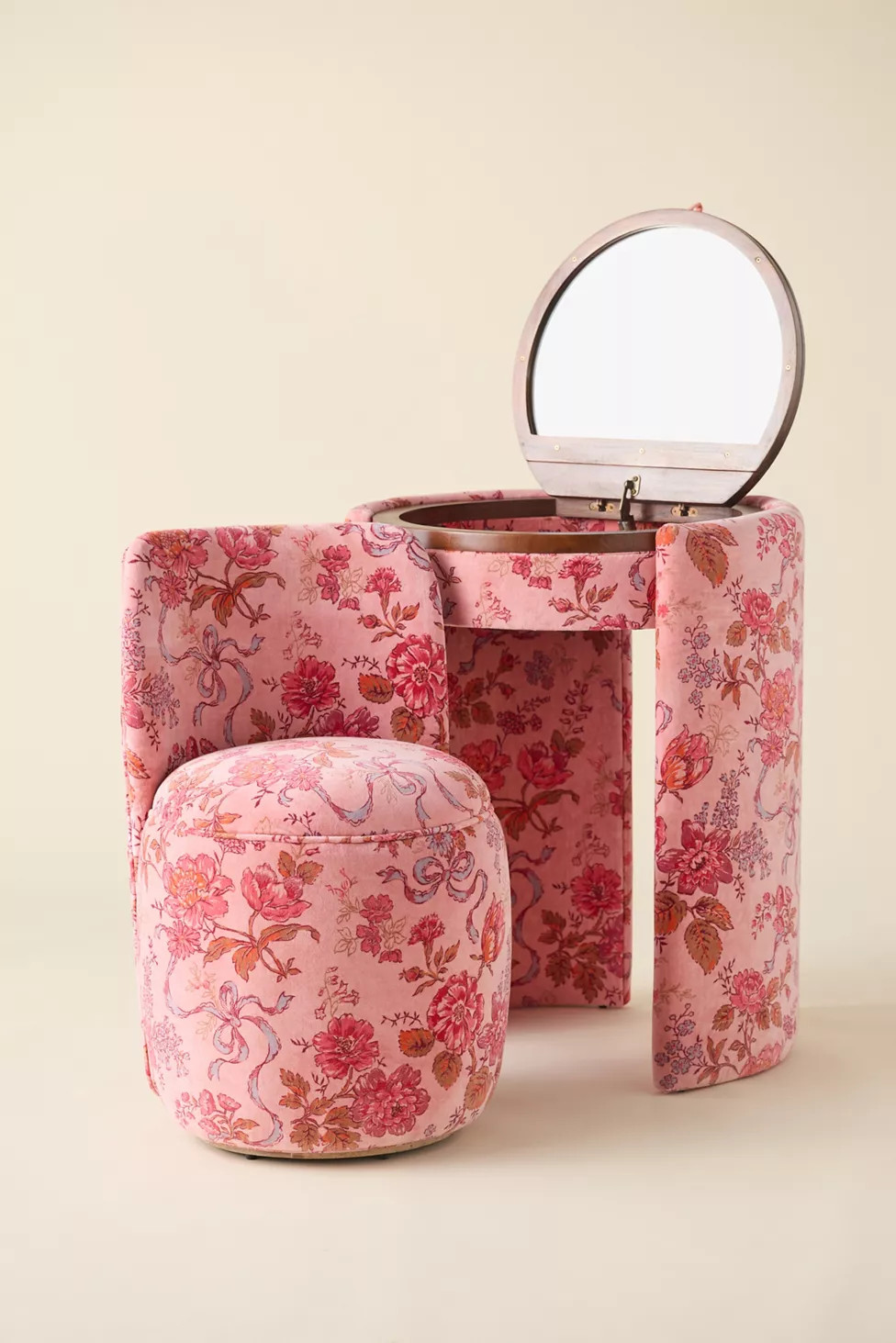Jane Upholstered Vanity & Stool Set in Blue at Urban Outfitters | Urban Outfitters (US and RoW)