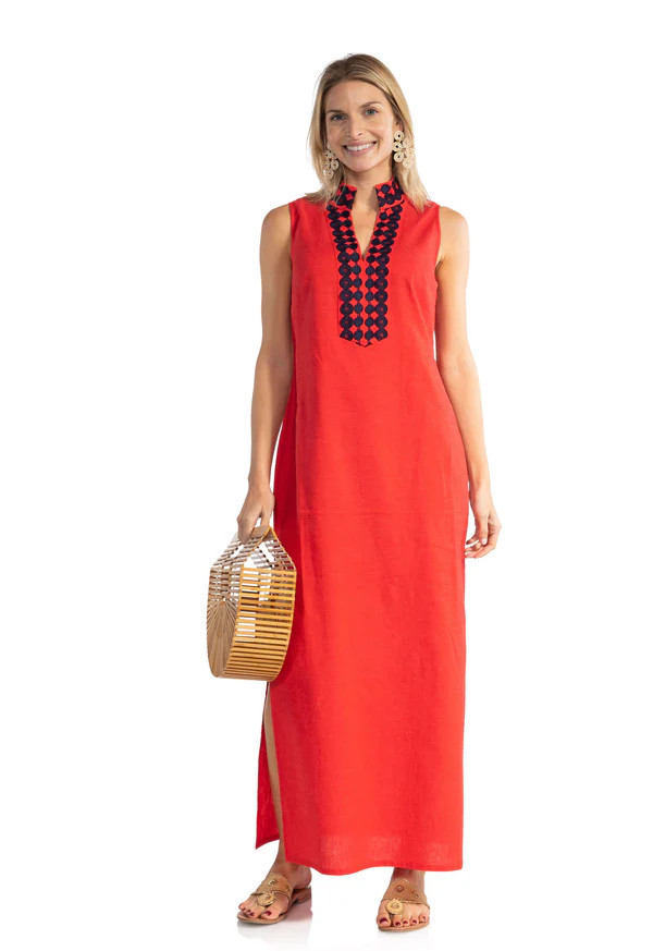 Sleeveless Classic Maxi Tunic Red | Sail to Sable
