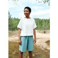 Mona Milky White Top - Linen Oversized Linen Blouse Basic Minimal | Etsy (US)