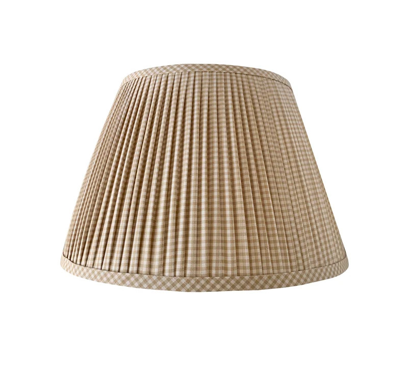 Pleated Lampshade-beige Lamp Shade-blue Gingham Pleated Sconce Chandelier Shade custom Made-to-or... | Etsy (US)