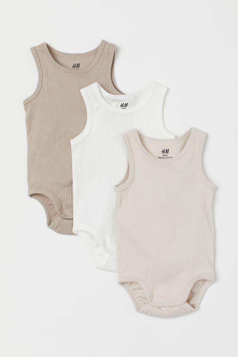 Sleeveless bodysuits in soft cotton jersey. Snap fasteners at gusset. | H&M (US + CA)
