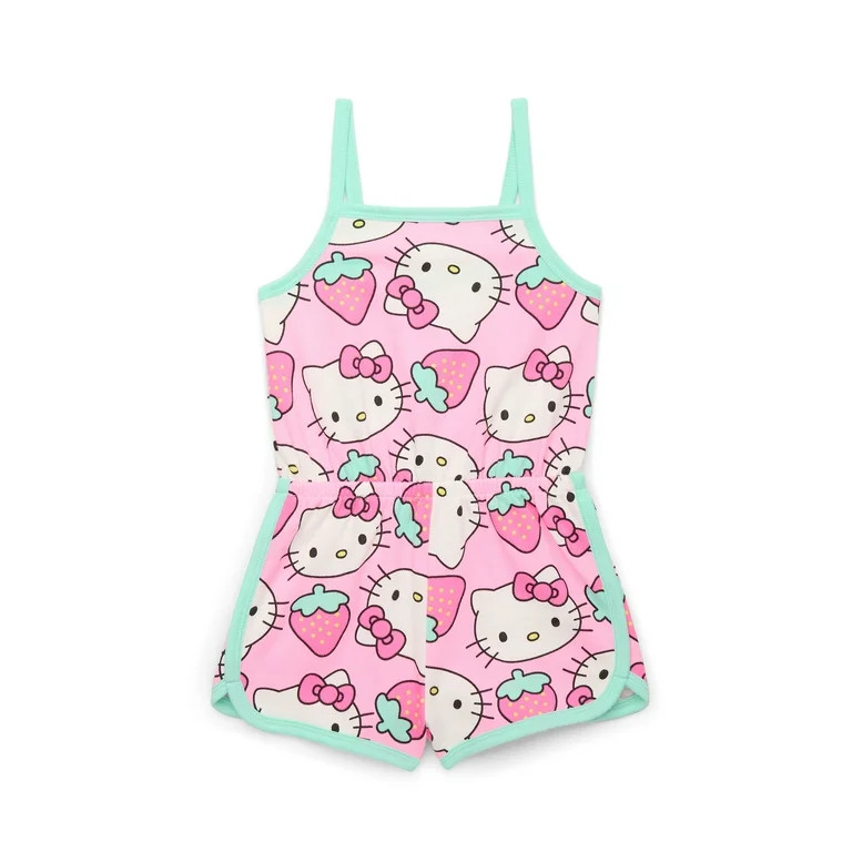 Hello Kitty Toddler Girls Sleeveless Graphic Print Romper, Sizes 12M-3T | Walmart (US)
