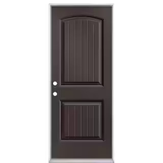 32 in. x 80 in. Cheyenne 2-Panel Right-Hand Inswing Painted Smooth Fiberglass Prehung Front Exter... | The Home Depot