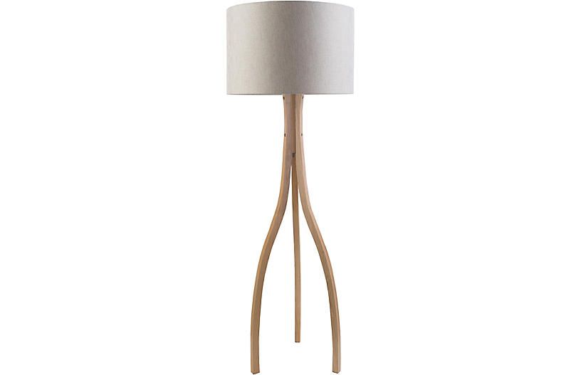 Edson Wishbone Floor Lamp, Natural | One Kings Lane