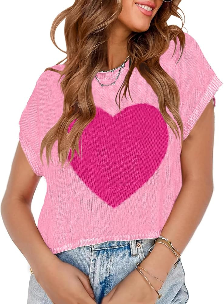 Womens Spring Crop Tops 2026 Summer Cap Short Sleeve Sweater Vest Loose Shirts Cute Trendy Top Va... | Amazon (US)