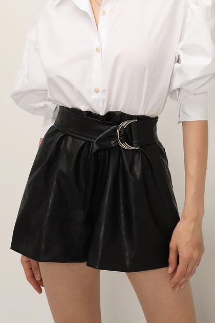 Journey Pleather Belted Shorts | Storets (Global)