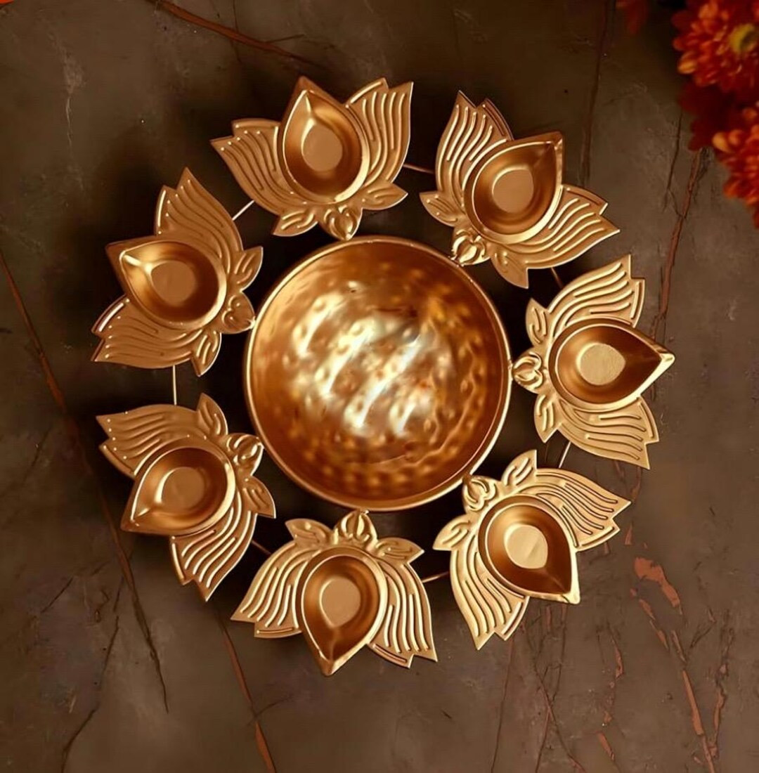 Diwali Diya, Gold Polished Urli, Diwali Home Decor, Urli Bowl, Decorative Urli, Pooja Room Decor,... | Etsy (US)