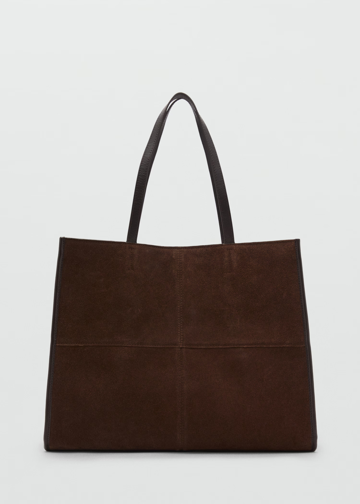Leather shopper bag with stitching - Women | MANGO USA | Mango (US/MX/AU)