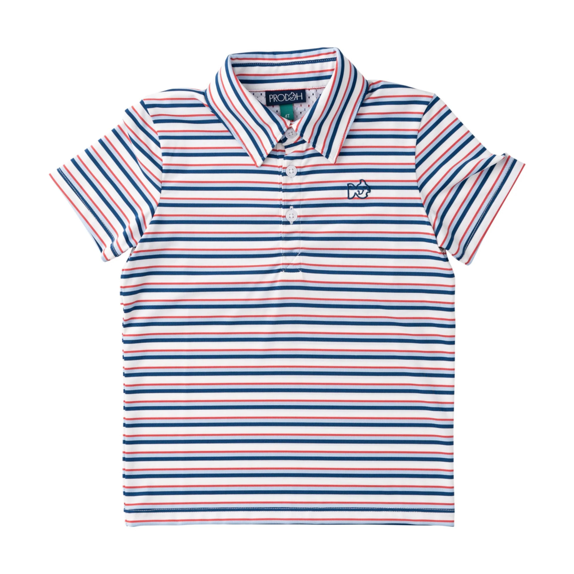 Boys' Short Sleeve Pro Performance Polo - Independence Day Stripe | PRODOH