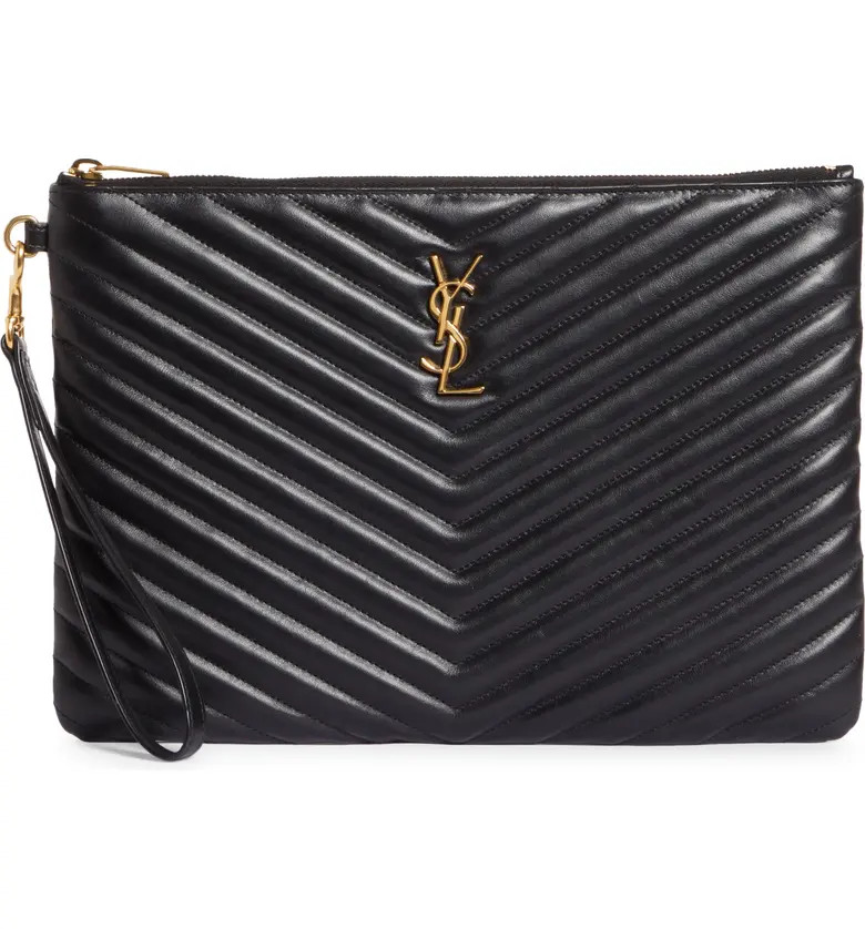 YSL Monogram Matelassé Leather Tablet Pouch | Nordstrom