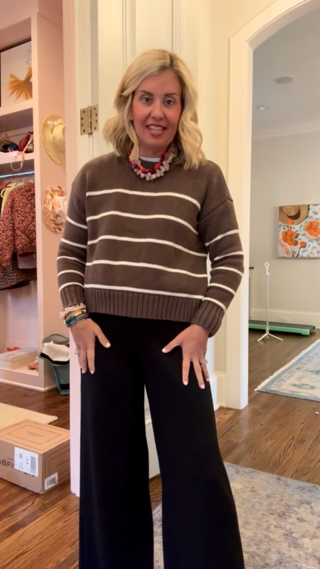 If I could only wear one sweater, the rest of my life…this would be it. I have it in countless colors along with the viral cardigan. I wear XS in their sweaters. I’m wearing the Spanx wide leg track pant in small petite here. ￼



#LTKdayinmylife #LTKootd #LTKmomlife