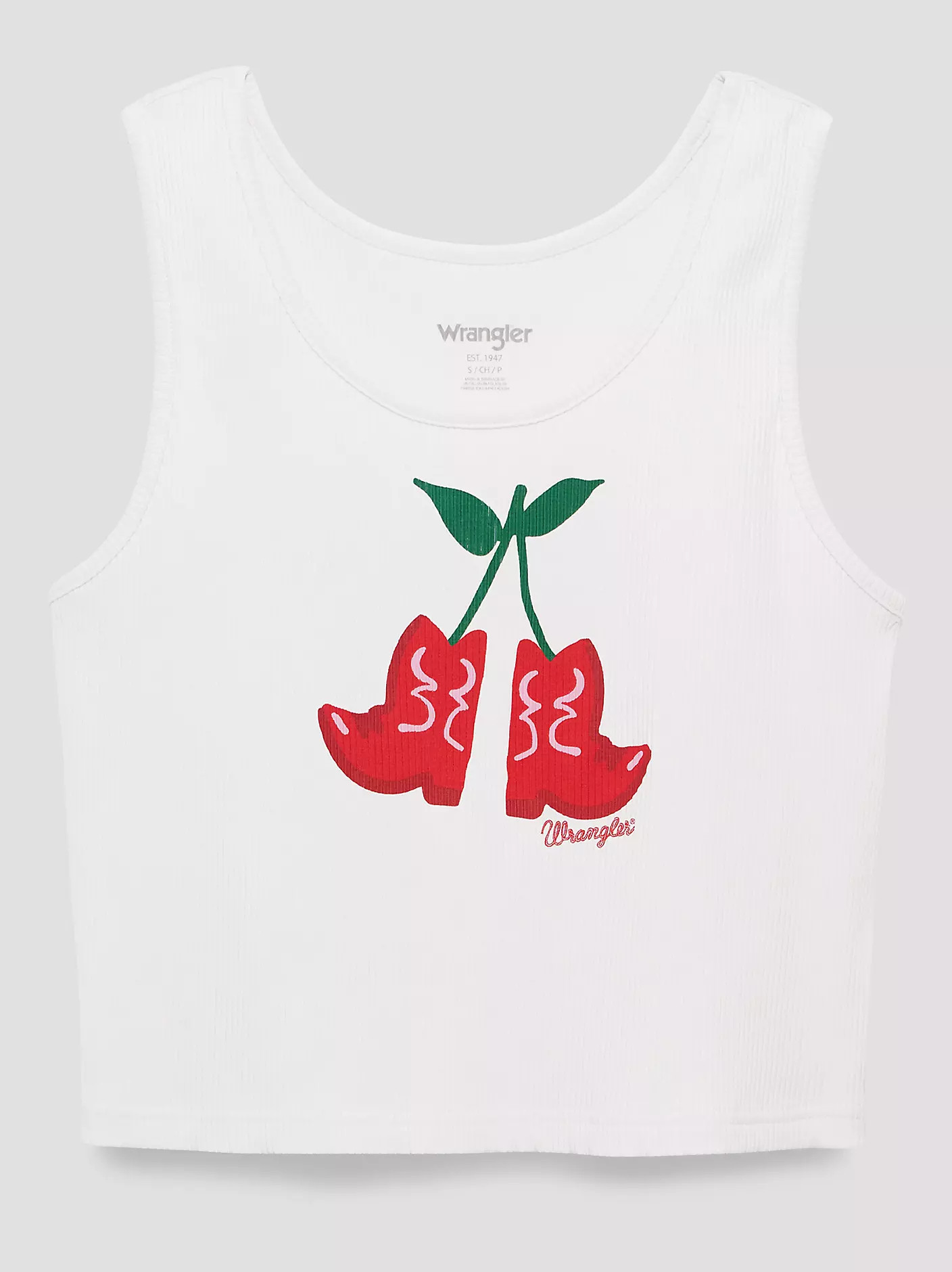 Cherry Boots Graphic Ribbed Tank | Wrangler